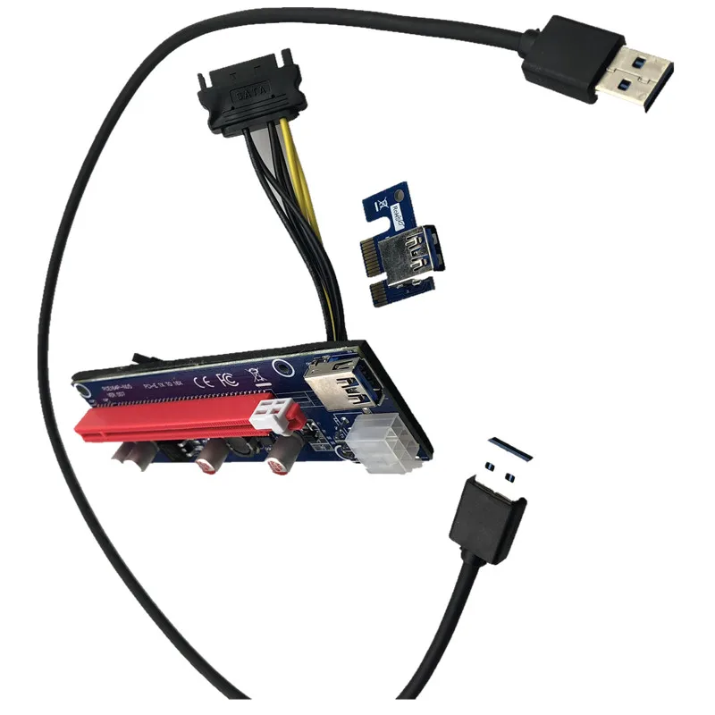 Бесплатная доставка Райзер-карта VER007 60 см PCI-E PCIE 1x до 16x удлинитель + кабель USB 3