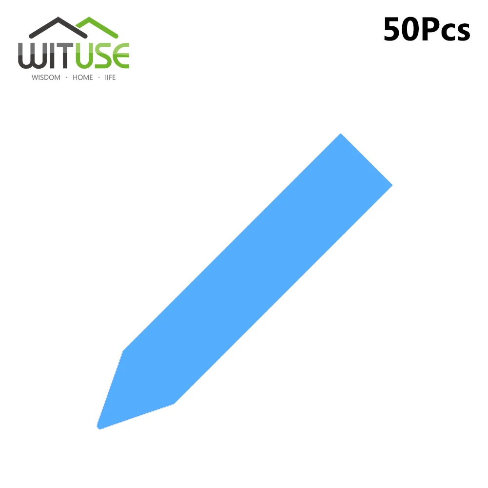 50pcs Blue 50/100/300 шт Пластик много цветов кол-тип детского сада растений метки цветочный горшок толстый маркер метки для растений садовые украшения - Цвет: 50pcs Blue