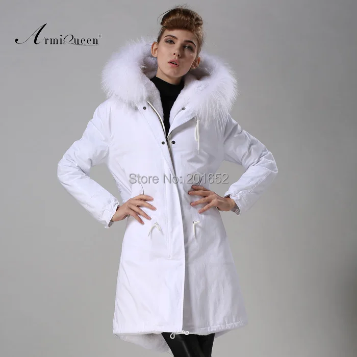 Новая модная теплая Женская приталенная длинная парусиновая куртка с меховым