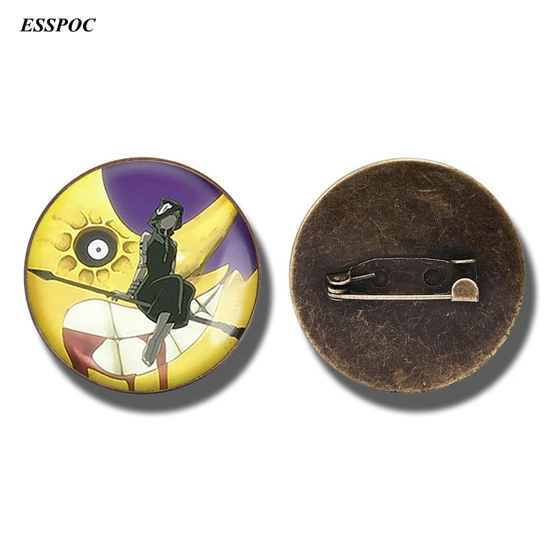 Милый мультяшный значок Пожиратель душа стеклянная брошь из кабошона Maka Evans