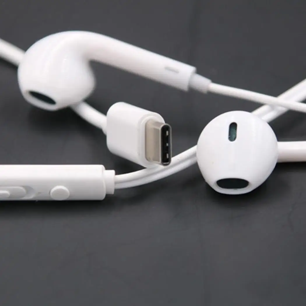Usb type C Проводная гарнитура в ухо Музыка наушники смартфон линии управления с