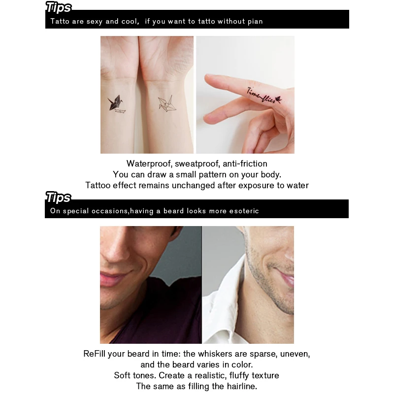 Карандаш для бровей Гель из хны Водонепроницаемый чёрный коричневый пигмент