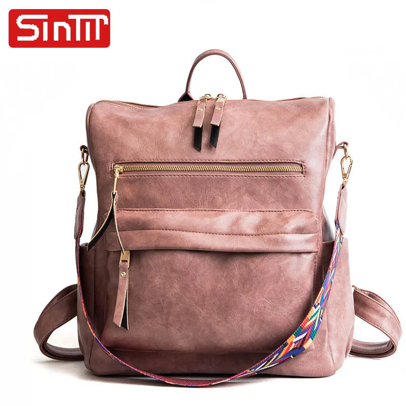 PU кожаные рюкзаки для Для женщин из модного кожзаменителя дамы Back Pack Bagpack ноутбук