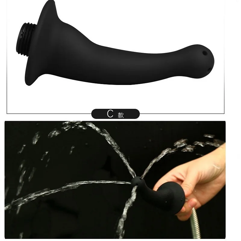 Silicone new douche enema syringe shower cleaning head anal beads butt plug nozzle tip Erotic gay sex toy For Women Men | Красота и