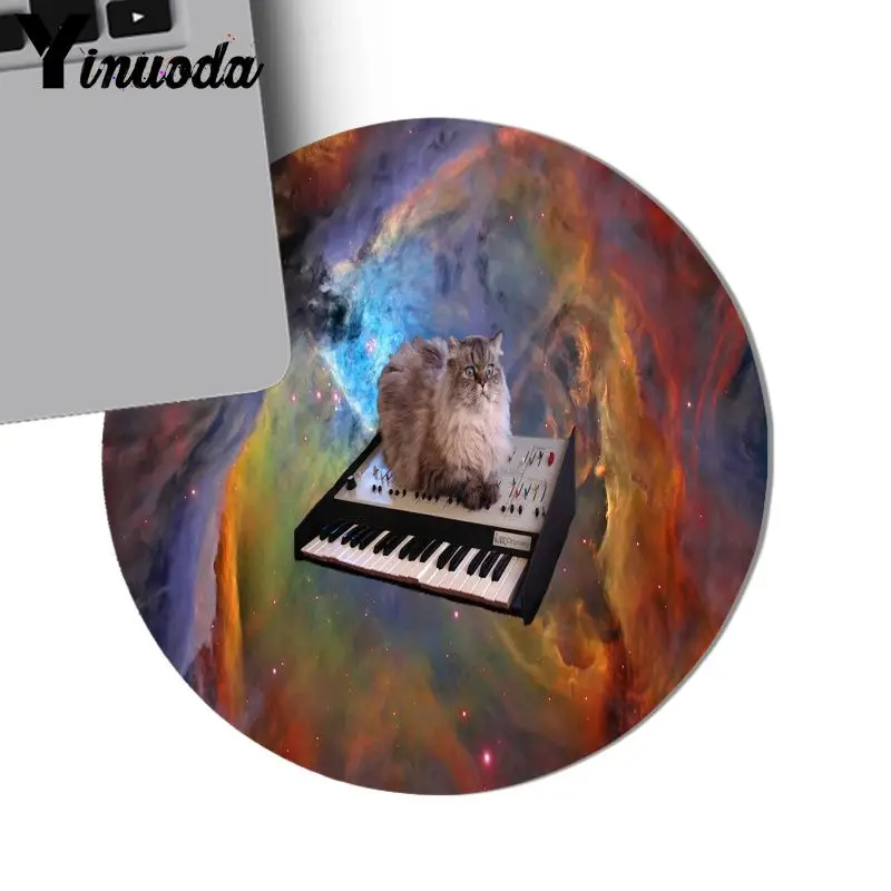 20x20cm Yinuoda красивые анимэ Забавные милые космические кошки коврики для мыши геймерские игровые коврики для мыши дешевый круглый игровой коврик для мыши геймера - Цвет: 20x20cm