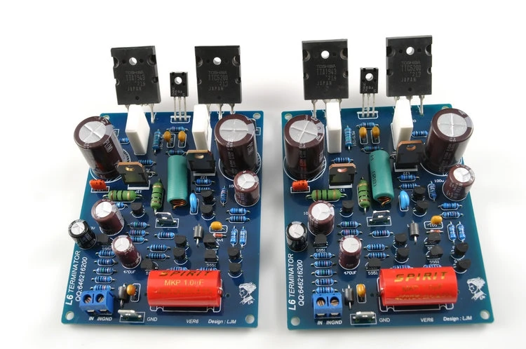 Из 2 предметов 2,0 канал 1943 5200 100W+ 100W 8 Ом L6 Плата усилителя мощности с низким уровнем шума Ультра линейный биполярный транзистор