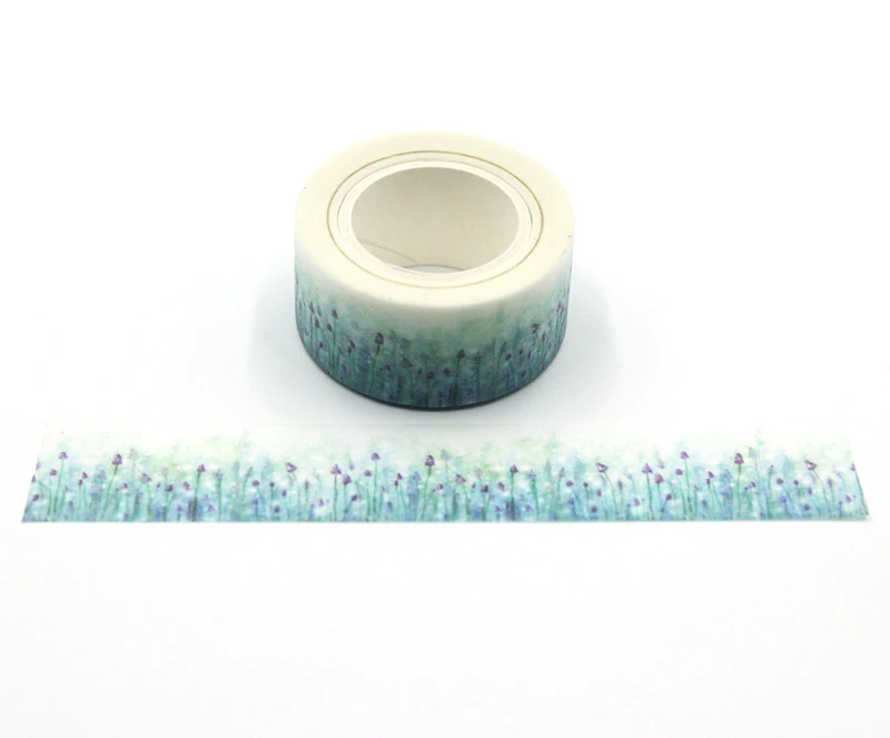 

1pc New Lavender Flower Washi Paper Masking Tapes For Scrapbooking DIY Stickers Decorative Adhesive Tape Crafts Gift Wrapping