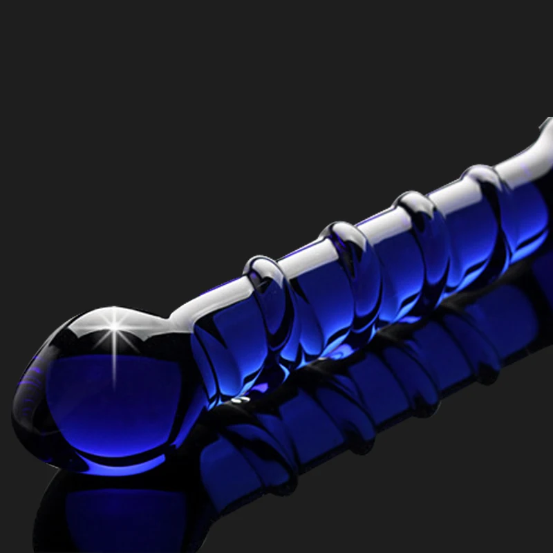 Мужской фаллоимитатор с кристаллами стеклянный Кристальный пенис анальные