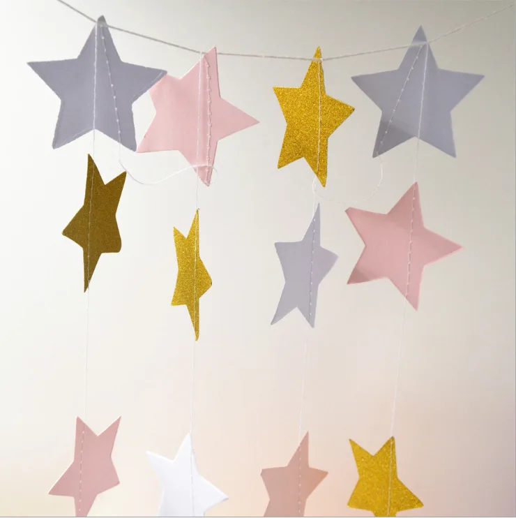 Блестящий Звездный круг в горошек гирлянда баннеры для свадебных мероприятий