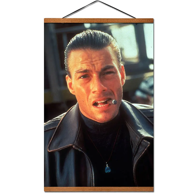 4 Jean-Claude Van Damme Poster Hanging Scroll Canvas Painting With Solid Wood Decoration - Цвет: 4
