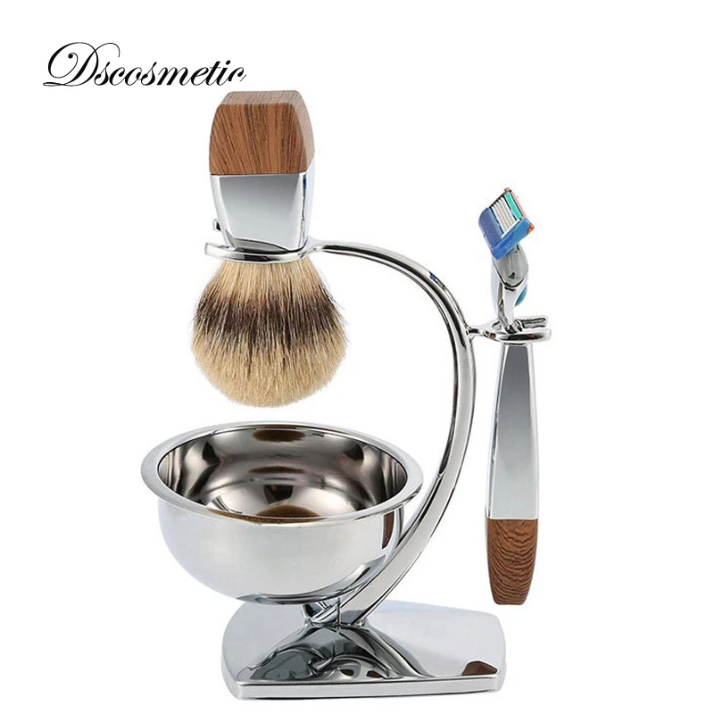 Dscosmetic shaving brush set, silvertip badger hair,very good quality shaving bowl,shaving stand,shaving razor