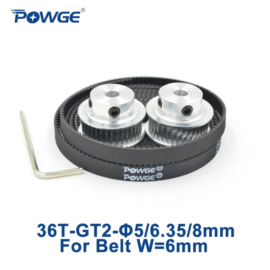Зубчатый шкив GT2 POWGE 2 шт. 36 зубьев отверстие 5 мм 6 35 8 + метра ширина открытый
