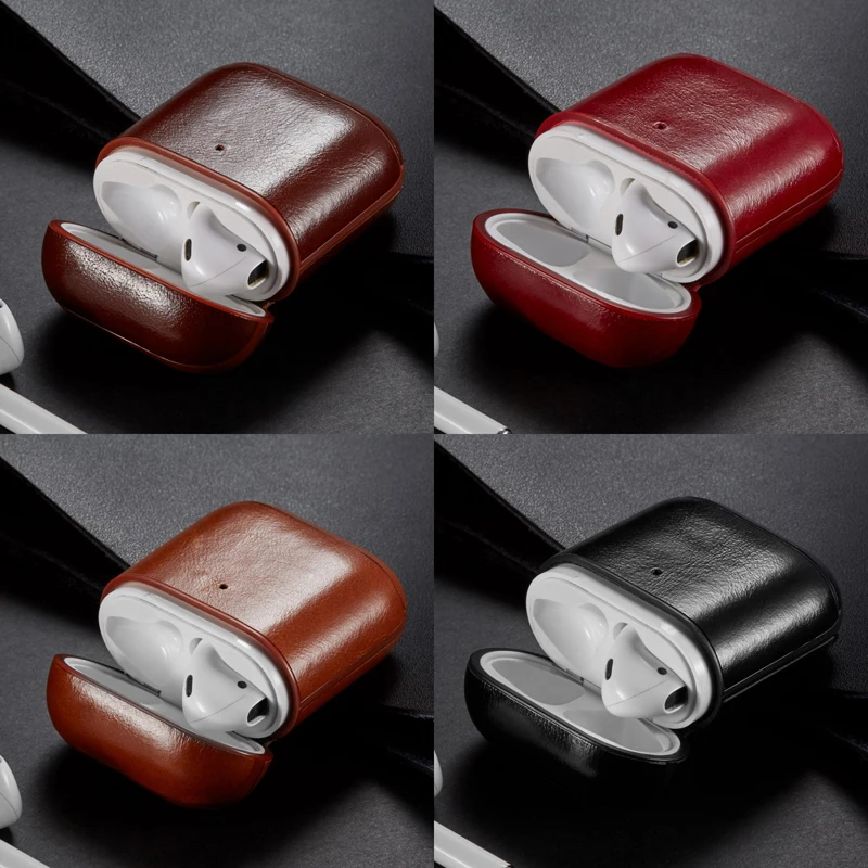 Чехол для наушников Apple Airpod аксессуары AirPods роскошный кожаный чехол хранения