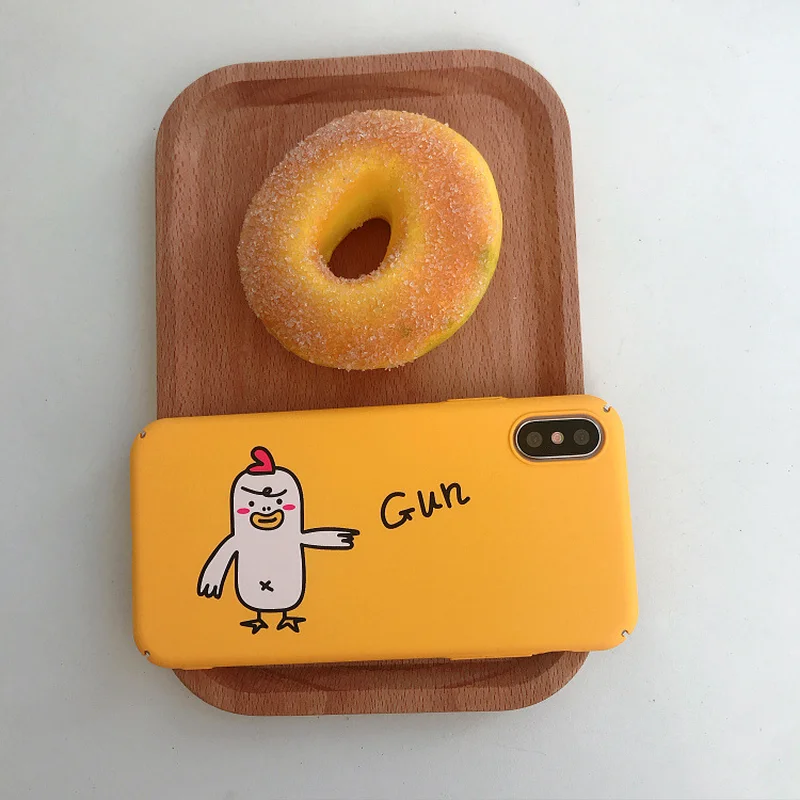 Мультяшная Милая курица чехол для iPhone X 6 XS 6S 7 8 XR MAX Матовый Жесткий Plus задняя