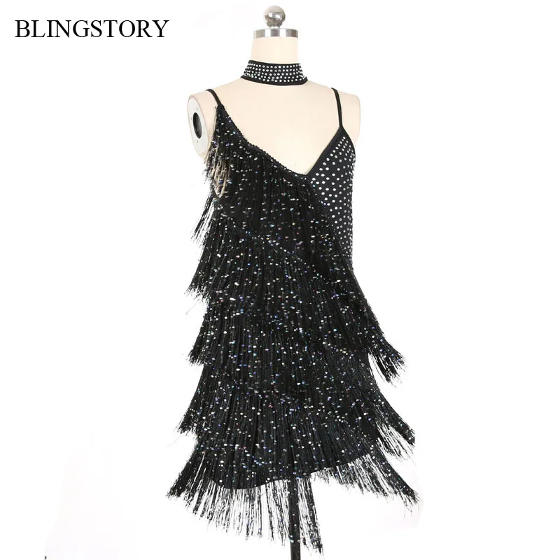 Элегантный 3 шт./компл. Одежда для танцев с кисточками бусинами и дамских платьев