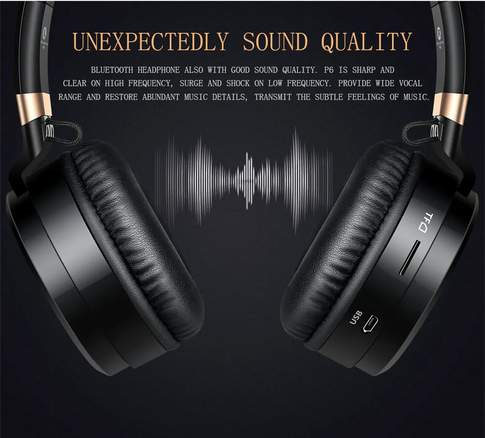 Bluetooth наушники Hi-Fi стерео беспроводные наушники на ухо с микрофоном складные Проводные/TF режимы гарнитуры для ПК ТВ смартфон