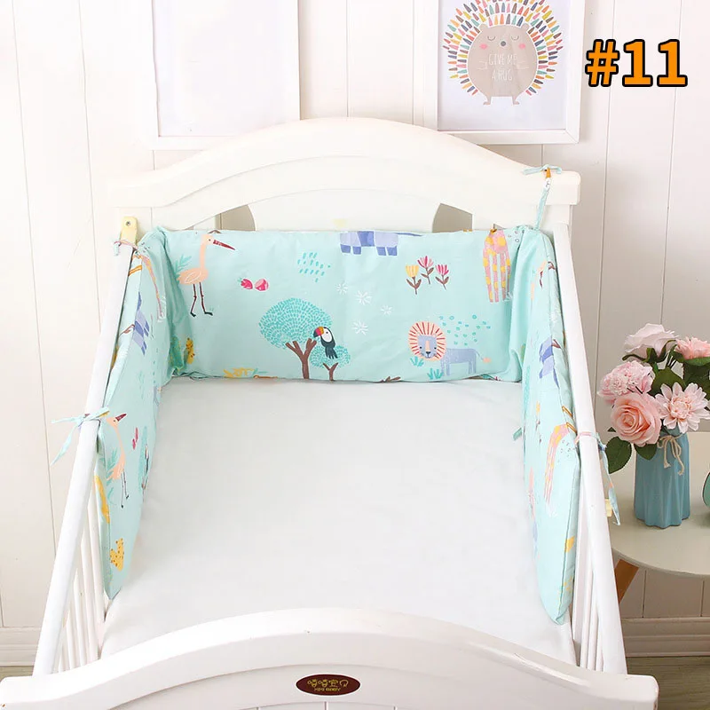 style 11 Cotton Baby Bed Bumpers Newborn Bed Safety Rails Anti-collision Infant Crib Protector Cushion Kids Crib Bumper Baby Bedding - Color: style 11