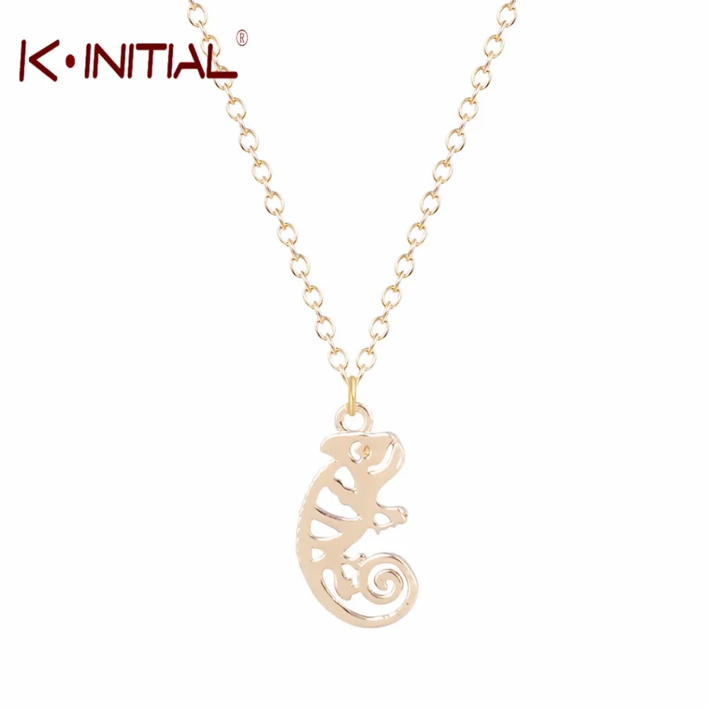 Ожерелье в виде животного Kinitial Iguana изящное ожерелье с цепочкой-хамелеоном чокер