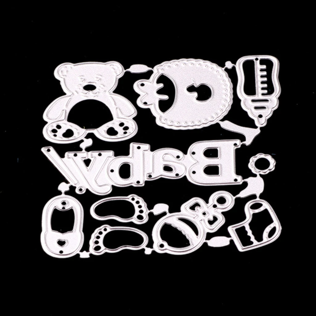 Cute Baby Shower Cutting Dies Stencil Scrapbook Paper Card Craft Album Embossing Template for DIY Supplies | Дом и сад