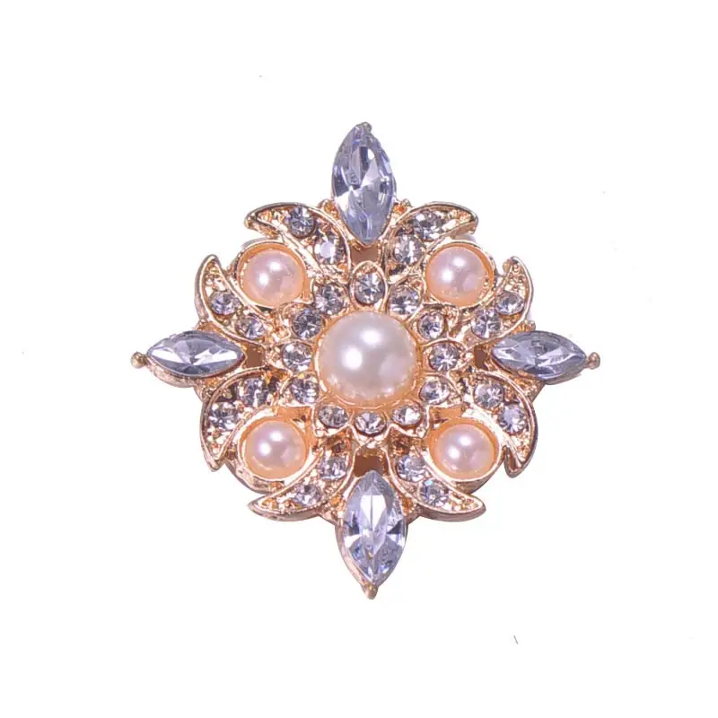 light gold pearl J0715) 41 мм x 35 мм винтажные Стразы металлические пуговицы, плоская задняя сторона, Серебряное или светло-золотое покрытие, 100 шт/партия, кристалл или жемчуг стиль - Цвет: light gold pearl