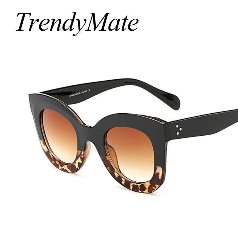 Солнцезащитные очки женские винтажные с заклепками большие UV400 739M2 2017|sun glasses