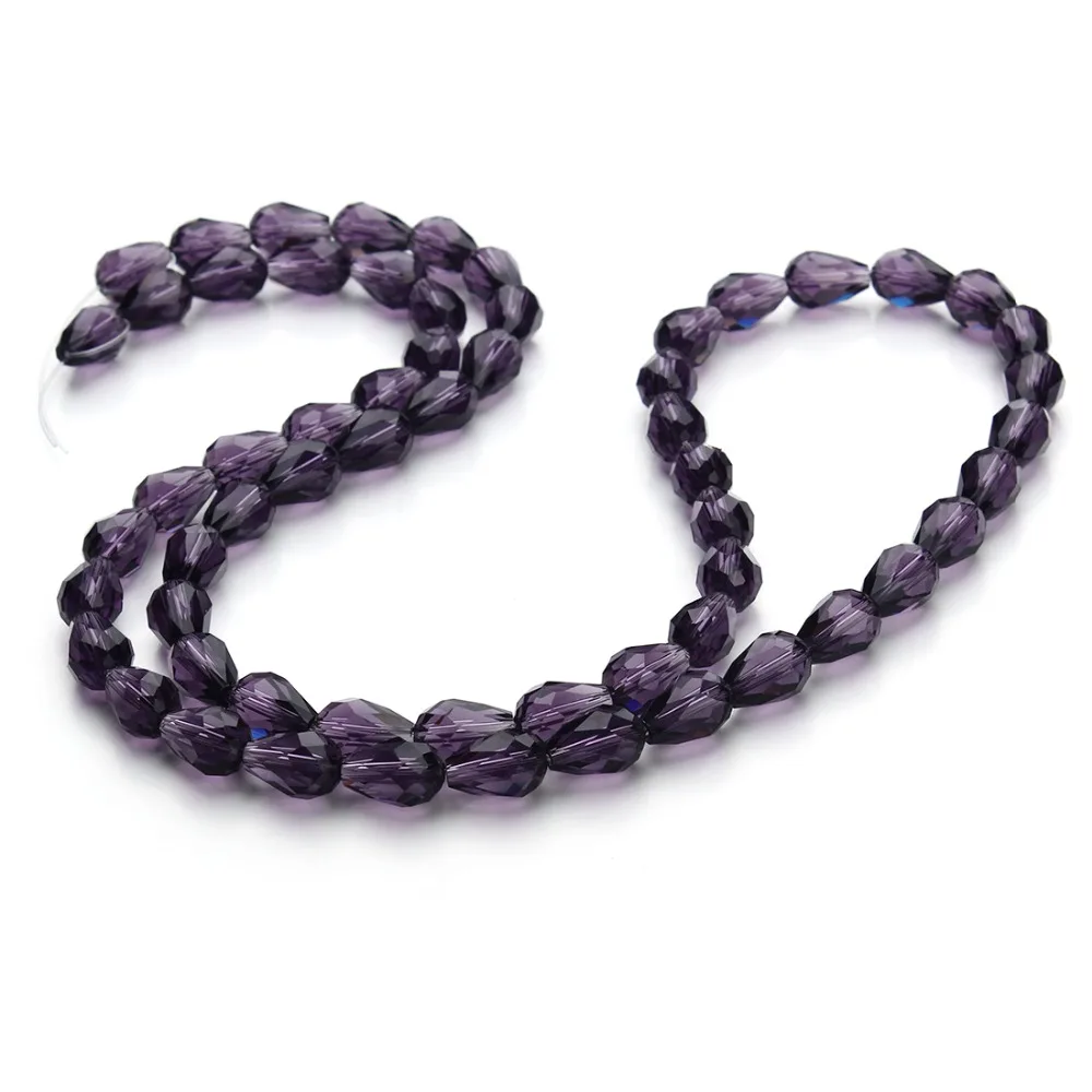 Опт 8*12 мм темно-фиолетовые граненые Хрустальные стеклянные бусины в форме капли