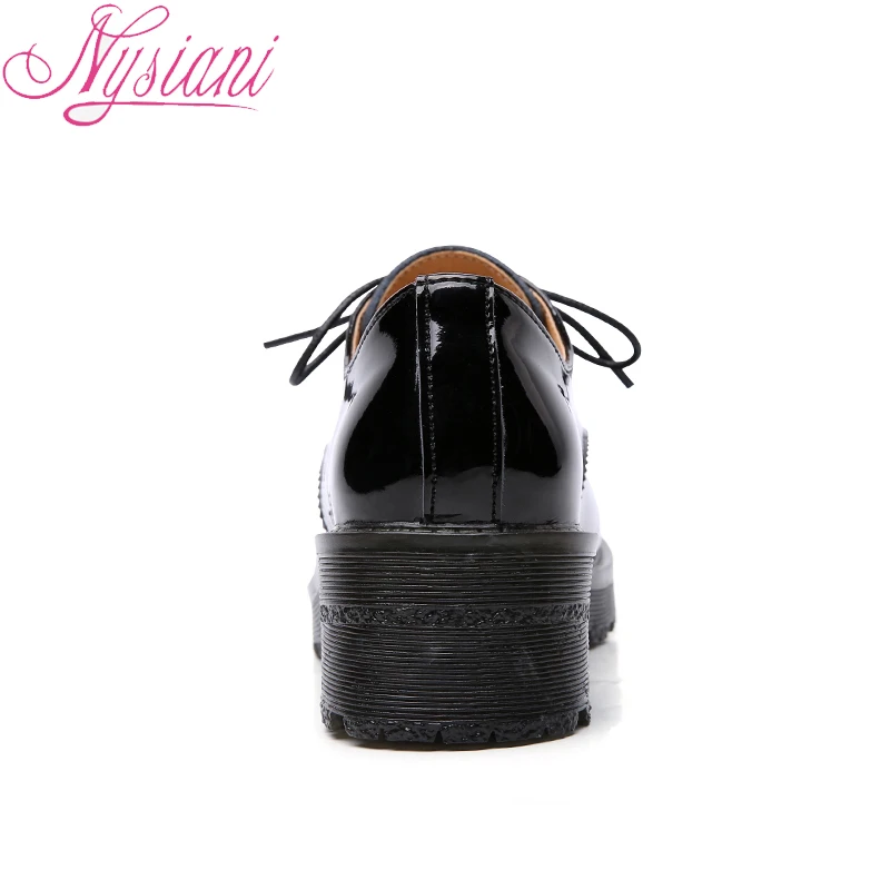 Nysiani/Женская обувь из спилка на платформе с толстым каблуком сезон весна-осень 2018