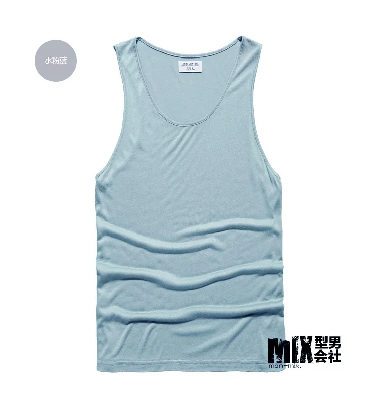 Майка T6 Мужская однотонная хлопок повседневная майка Облегающая для