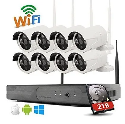 8CH CCTV Системы Беспроводной 960P NVR 8 шт. 1.3MP ИК Открытый P2P Wi Fi IP камера