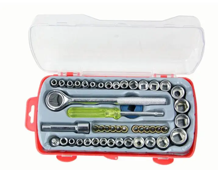 

47 шт., набор инструментов sae и 6pt для ремонта автомобиля, 1/4 дюйма, 3/8 дюйма