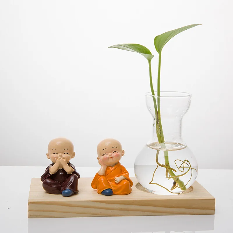 Zen маленькая монах ваза творческая личность гидропонное растение сушеный