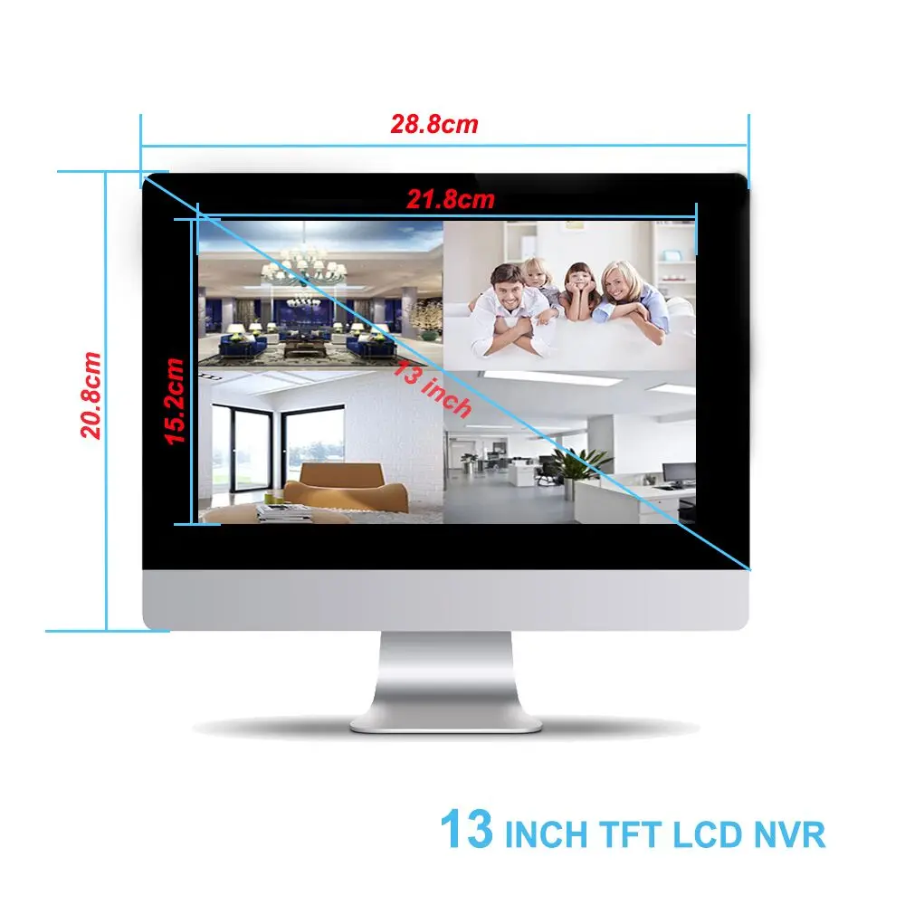 IMPORX 1080P NVR комплект 8CH камера 2MP Беспроводная CCTV система безопасности с 13 &quotЖК