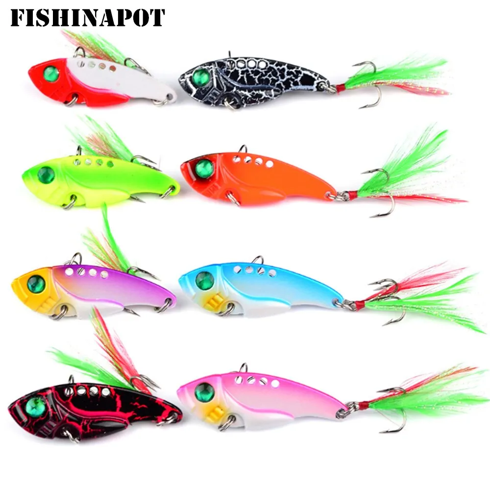 FISHINAPOT 1 шт. 55 мм/11 г металлическая Вибрирующая блесна кренкбейт ложка для окуня