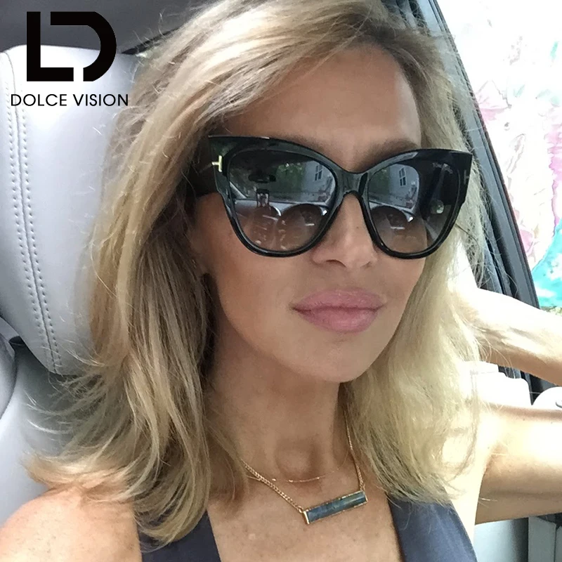 Женские солнцезащитные очки с градиентными линзами и кошачьим глазом от