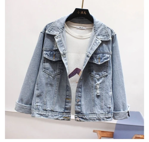 Zqlz осенне-Весенняя джинсовая куртка для женщин короткое пальто вышивка крыло