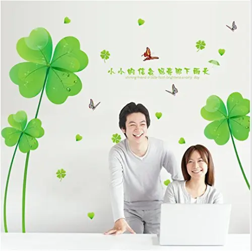 Съемный четырехлистный клевер гигантский ПВХ наклейки для гостиной спальни
