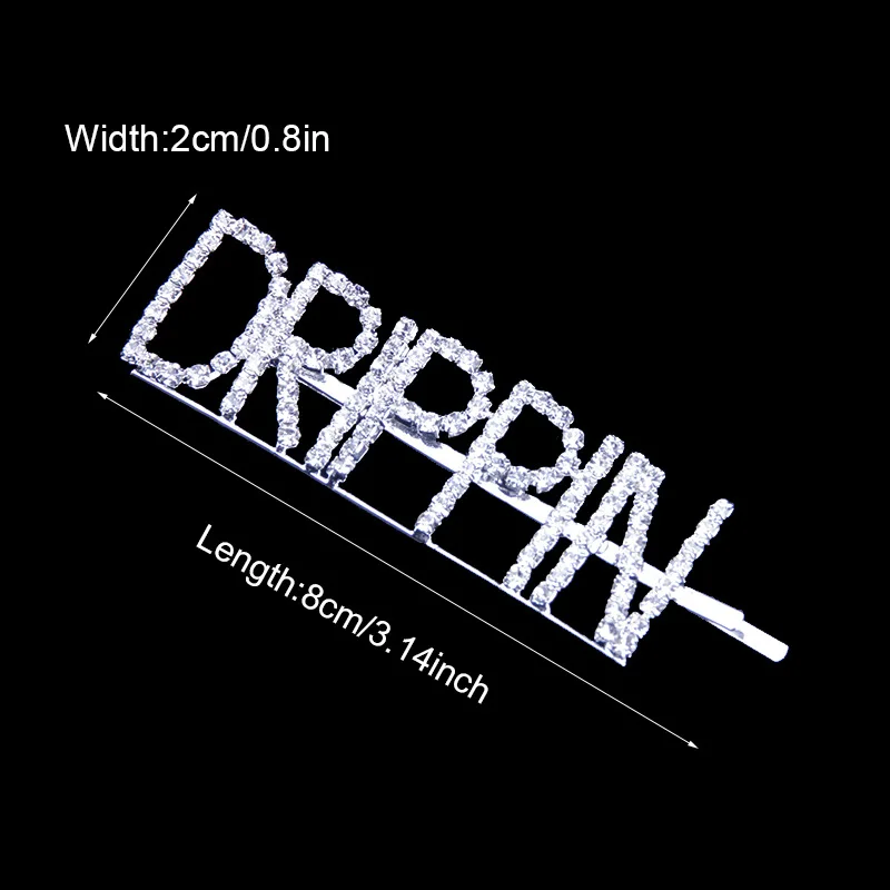 Новинка 2019 модная заколка для волос с кристаллами блестящие стразы GLAM DRIPPIN буквы