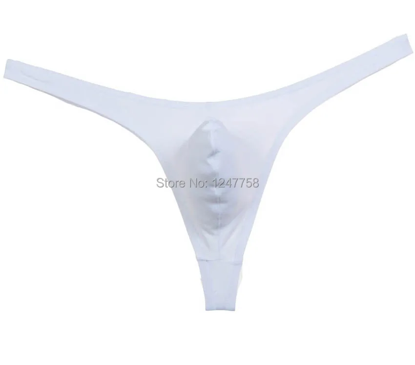 6Pcs/Lot Men's Enhance Bulge Pouch T-back Smooth Thongs  Underwear Mini Bikinis Elastic