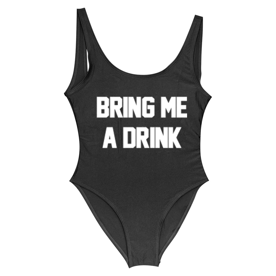 Женский слитный купальник BRING ME A DRINK развлекательный для вечеринки с подкладкой