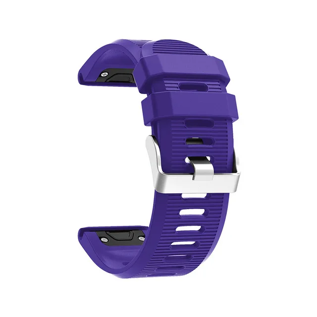 Фиолетовый 26 22 20 мм ремешок для часов Garmin Fenix 5X5 5S 3 3HR D2 S60 gps часы Quick Release силиконовый Easyfit ремешок на запястье - Цвет: Фиолетовый