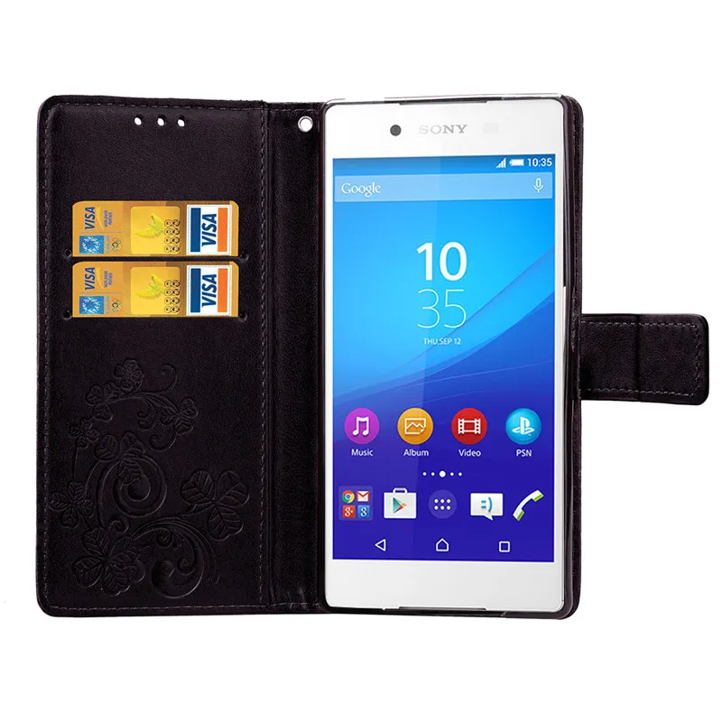 Роскошный кожаный чехол Z3 для sony xperia z3 Dual D6603 D6633 Z 3 флип-кошелек Стильный с узором