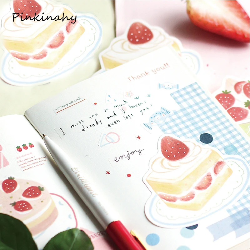 Kawaii Memo Pad прекрасный клубничный торт самоклеящаяся липкая бумага для заметок