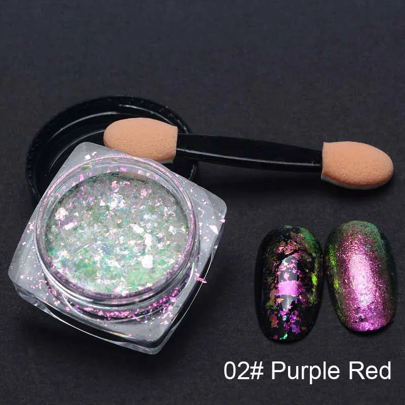 Beauty Shinee лак для ногтей облачная Порошковая голографическая хлопья Хамелеон Дизайн ногтей украшения «сделай сам» лак пыль макияж - Цвет: 2
