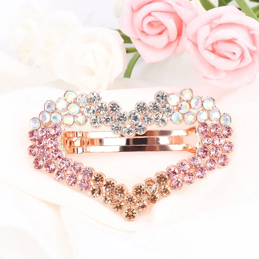 Женская заколка пряжка в форме сердца элегантная блестящая стразы аксессуары