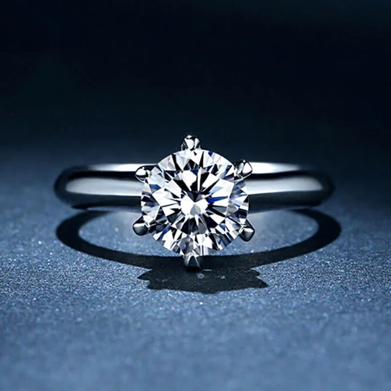 Классические кольца из стерлингового серебра 925 пробы для женщин шестигранная