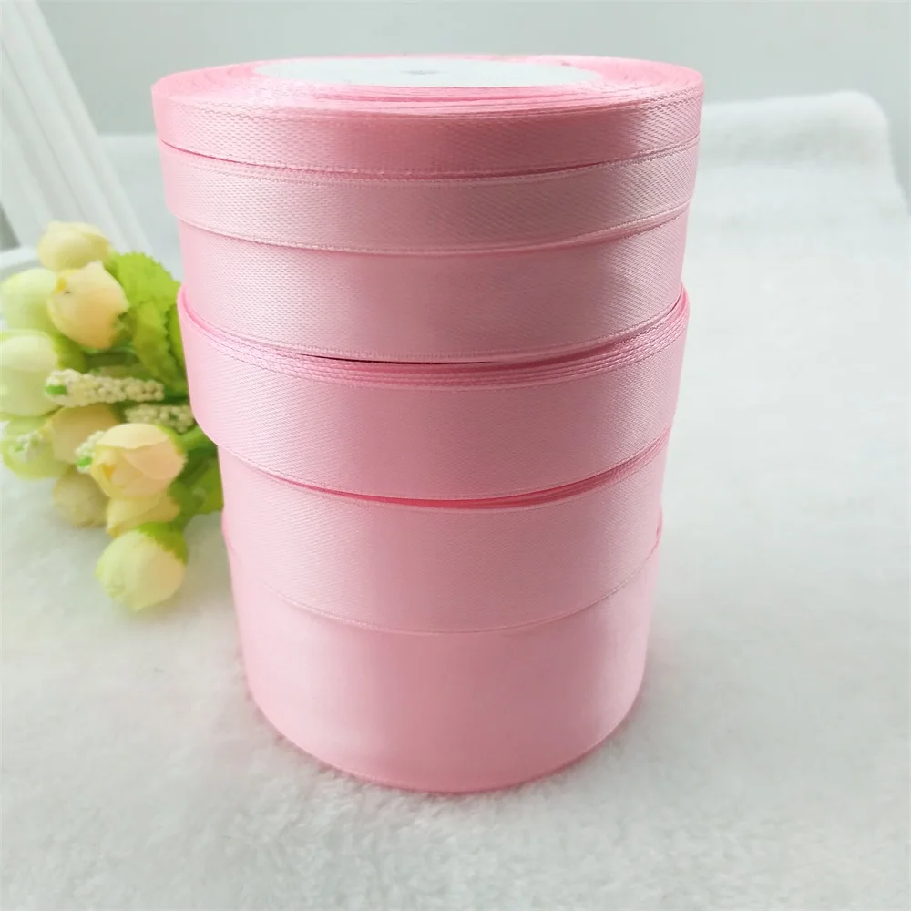 Длинная шелковая атласная розовая лента 22 м украшение для свадьбы вечеринки дома