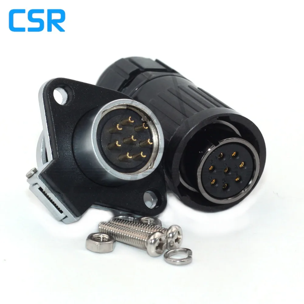 Водонепроницаемый пыленепроницаемый 8-контактный Штекерный гнездовой кабель