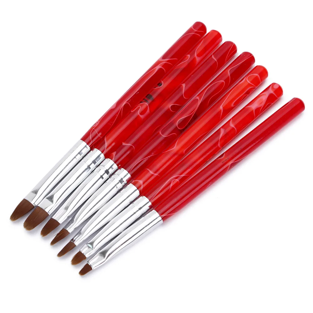 7 шт./лот красного цвета акриловых ногтей Книги по искусству Маникюр УФ гель