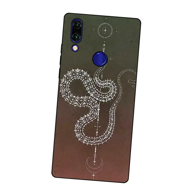 N437 The Snake Black Silicone Case Cover For Xiaomi Redmi Note 3 4 4X 5 5A 6 7 Pro Global |