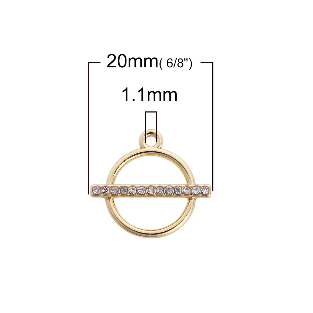 DoreenBeads подвески из цинкового сплава золотого цвета круглые кольца прозрачные
